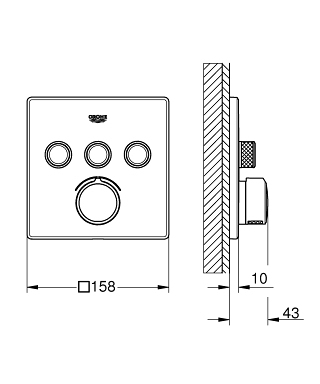 כיסוי חיצוני 5 דרך 29149000 SMARTCONTROL MIXERS כרום GROHE