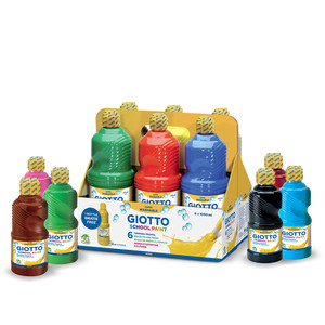 צבעי גואש (של חברת GIOTTO) מארז 6 בקבוקים של 500 מ"ל