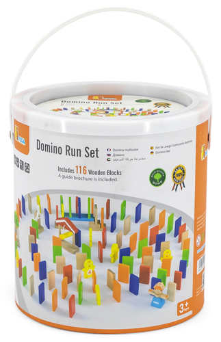 דלי 116 לבני דומינו צבעוניות מעץ מלא