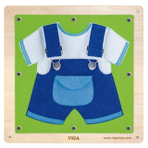 ארבע לוחות פעילות לשיפור המיומנויות המונטסוריות - חולצה, שמלה, נעליים ותיק