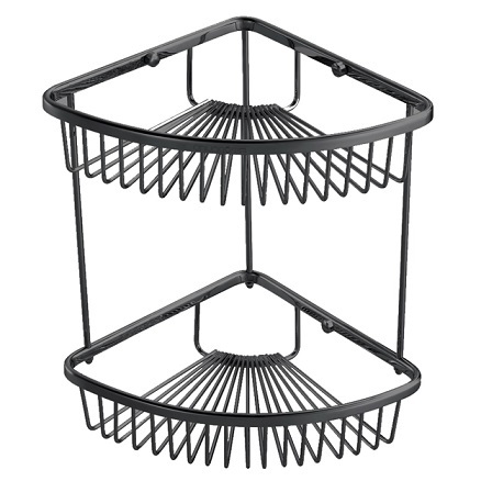 רשת פינתית כפולה שחורה למקלחת סדרת BLACK K-610-BL