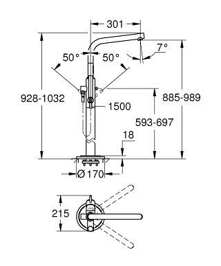 ערכה חיצונית מהרצפה 32135002 אטריו ATRIO כרום GROHE