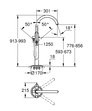 ערכה חיצונית מהרצפה 32653002 אטריו ATRIO כרום GROHE