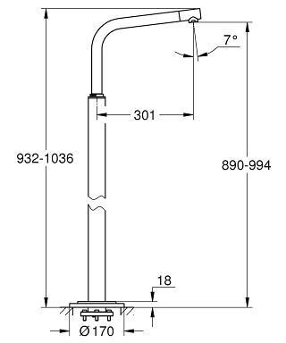 פיה חיצונית 13228001 אטריו ATRIO כרום GROHE