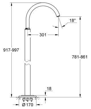 פיה חיצונית 13216001 אטריו ATRIO כרום GROHE