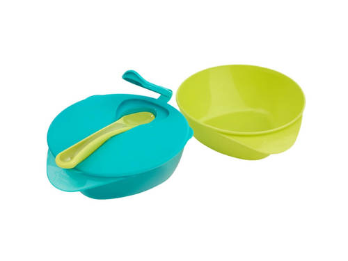 זוג קעריות + מכסה וכפית אקספלורה טומי טיפי Tomme Tippee ירוק וכחול
