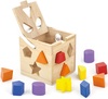 קוביית תיאום צורות ולימוד צבעים מעץ מלא + 12 חלקים