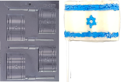 תבנית לשוקולד - דגל ישראל גדול על רגל