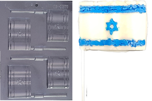 תבנית לשוקולד - דגל ישראל גדול על רגל