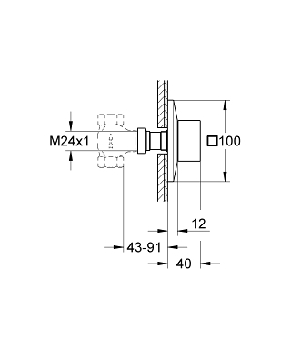 כיסוי חיצוני לברז ניתוק 19796000 ALLURE BRILLIANT כרום GROHE