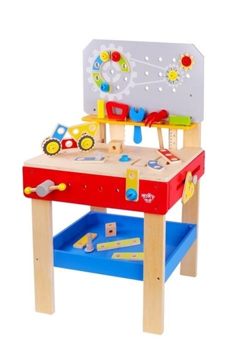 שולחן נגרייה מעץ עם אביזרים