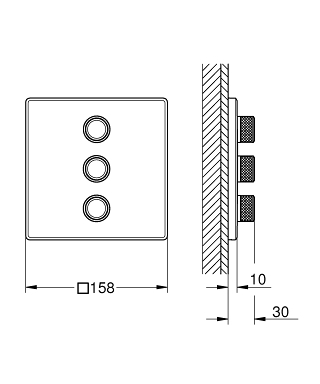 סט ברזי ניתוק 29127000 GROHTHERM COSMOPOLITAN כרום GROHE
