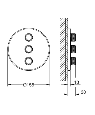 סט ברזי ניתוק 29122000 GROHTHERM COSMOPOLITAN כרום GROHE