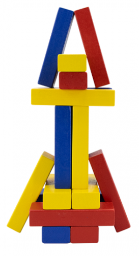 משחק ג'נגה צבעוני מעץ מלא 