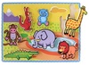 פאזל לפעוטות מעץ עבה במיוחד 7 חלקים - ספארי