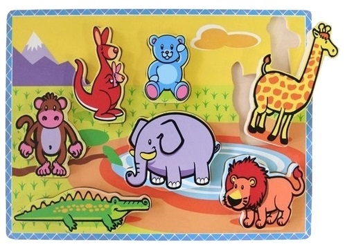 פאזל לפעוטות מעץ עבה במיוחד 7 חלקים - ספארי