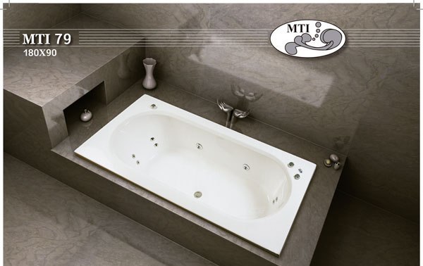 אמבטיה אקרילית מלבנית חברת MTI 79 מידה 180X90 סמ