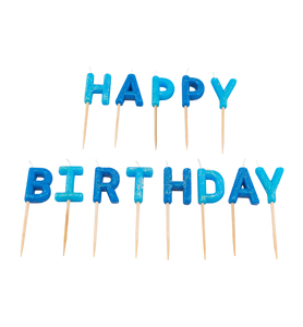סט נר כחול HAPPY BIRTHDAY