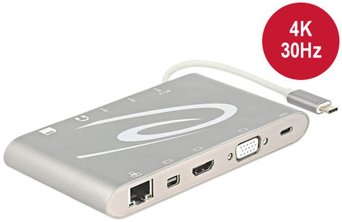 Delock USB Type-C™ 3.1 Docking Station HDMI 4K 30 Hz + VGA + LAN + USB PD