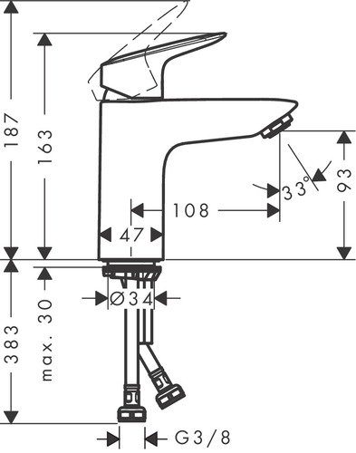 ברז HANSGROHE לכיור רחצה דגם 711010000