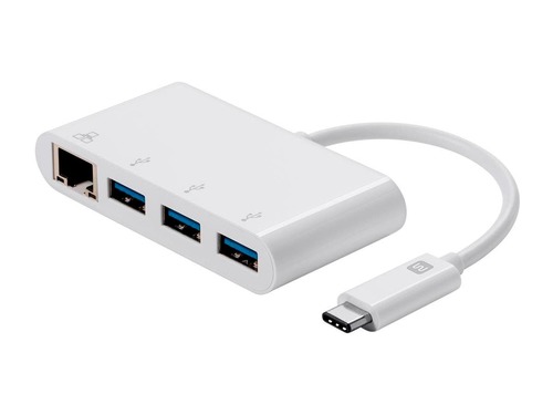 USB-C HUB Adaptor RJ45+USB3.0x3