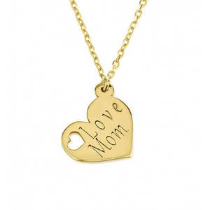 שרשרת חריטה love mom זהב 14 קראט P-210