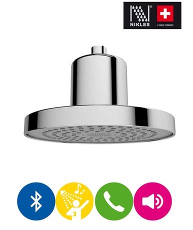 חדש ראש מקלחת מפואר -חיבור  bluetooth מוזיקה במקלחת .ושיחות נכנסות מהנייד.להיט  שוויצרי.