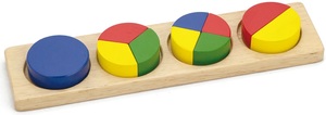 לוח הרכבת עיגול צבעוני 4 רמות מעץ מלא 11 חלקים