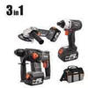 סט פטישון +משחזת +אמפקט HUNTER 18V 3.0Ah bl