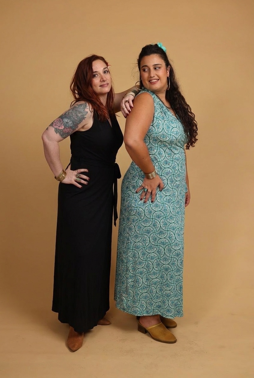 שמלת מעטפת מקסי Plus size