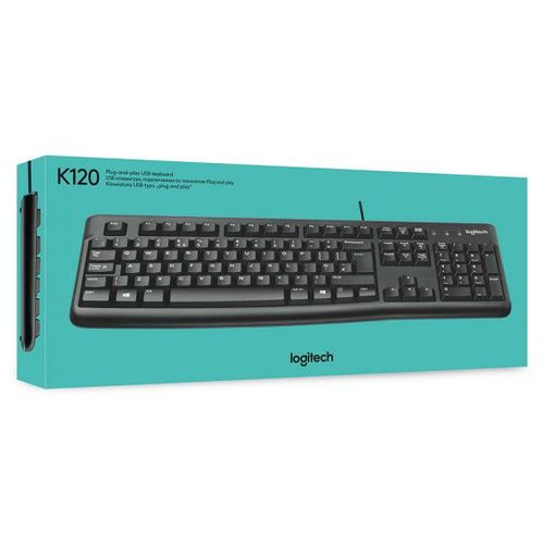 מקלדת חוטית Logitech K120 USB שחור
