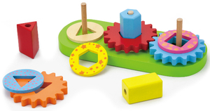 התאמת צורות גאומטריות עם גלגלי שיניים מעץ