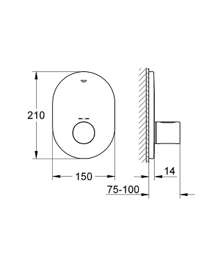 כיסוי חיצוני 19469000 GROHTHERM 3000 COSMOPOLITAN כרום GROHE