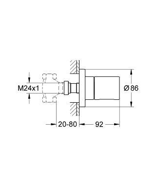 כיסוי חיצוני 19470000 GROHTHERM 3000 COSMOPOLITAN כרום GROHE