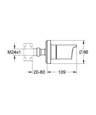 כיסוי חיצוני 19243001 GROHTHERM 2000 NEW כרום GROHE