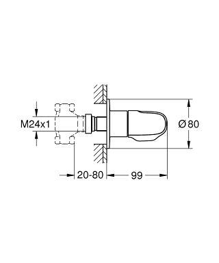 כיסוי חיצוני 19981000 GROHTHERM 1000 כרום GROHE