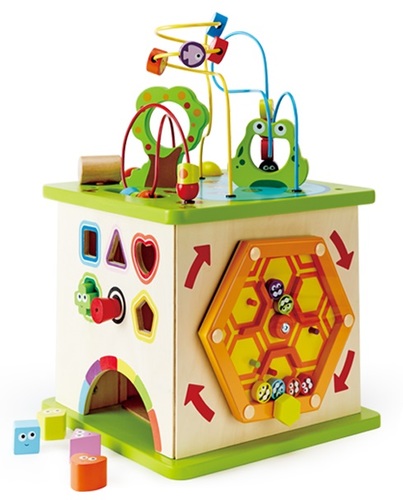 קוביית פעילות ענקית מעץ 10 חלקים