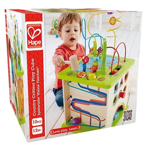קוביית פעילות ענקית מעץ 10 חלקים