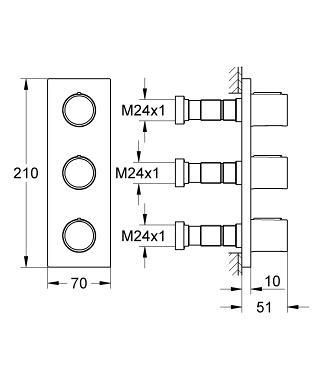 כיסוי חיצוני 27625000 GROHTHERM F כרום GROHE