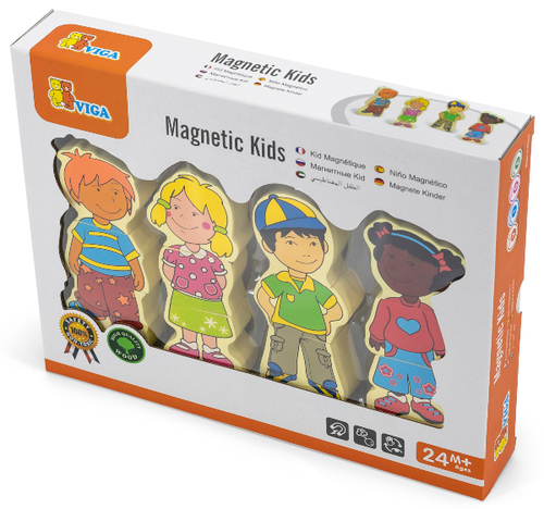 סט הרכבת 4 בובות מגנטי מעץ 12 חלקים