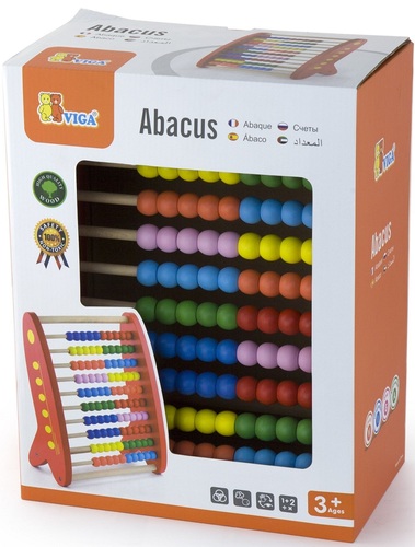 חשבוניית חרוזים 10 על 10 מעץ