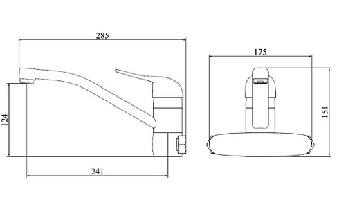 ברז סוללה מהקיר 2307L סיון אופיר
