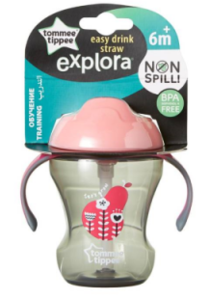 כוס איזי דרינק עם קשית - ללמוד לשתות בקלות +6 Explora Easy Drink Straw טומי טיפי