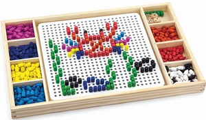 לוח יצירה ומשחק - לוח חרוזים ומשחק לודו Ludo