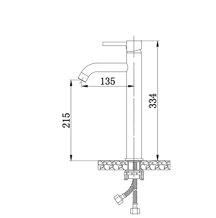Sebach ברז לכיור מונח גוון ניקל מבריק דגם 702830