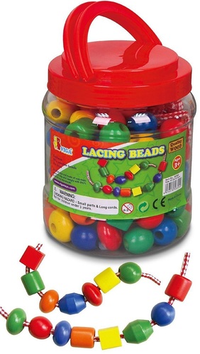 חבילת 90 חרוזים מעץ מלא