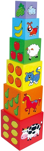 סט קוביות מספרים 1-6 נכנסות אחד בשנייה