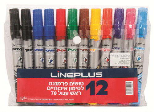 טוש פרמננט ראש עגול 12יח'