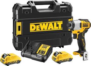 מברגת אימפקט נטענת DEWALT DCF801D2 BL 12V עם סוללות ומטען