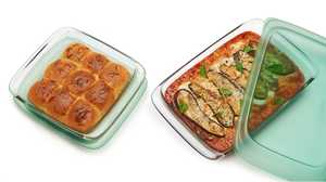 תבנית זכוכית מלבנית עם מכסה OXO